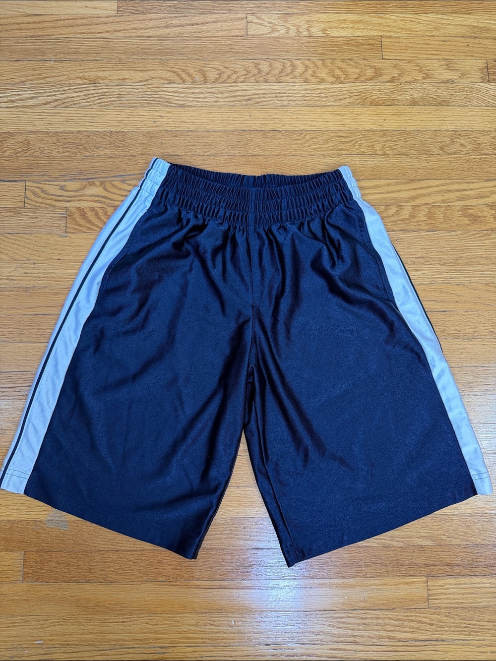 Black Athletic Shorts with Light Gray Side Panels